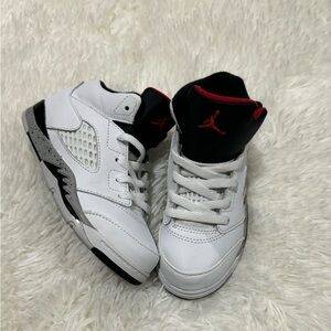 Kids Nike Air Jordan Retro 5 White Cements 10c Toddler
